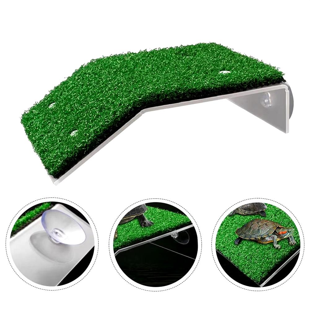Turtle Basking Platform Simulation Turf Climbing Turtle Drying Table Aquarium Accessories Decoration
