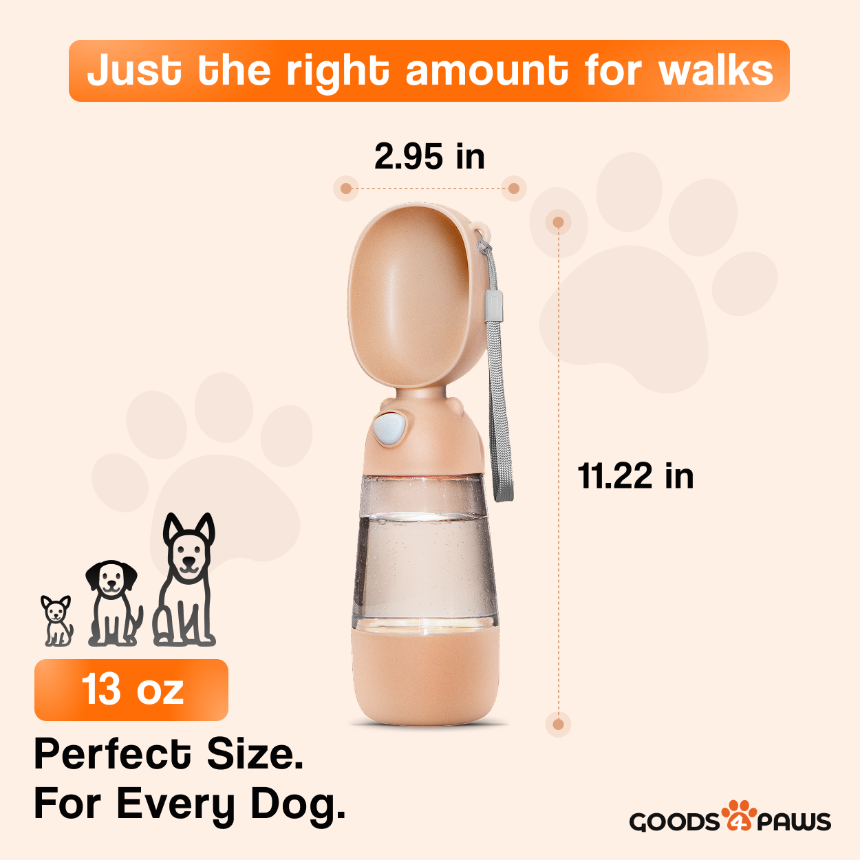 QuickSip Duo Dog Water Bottle 13 oz – Goods4Paws