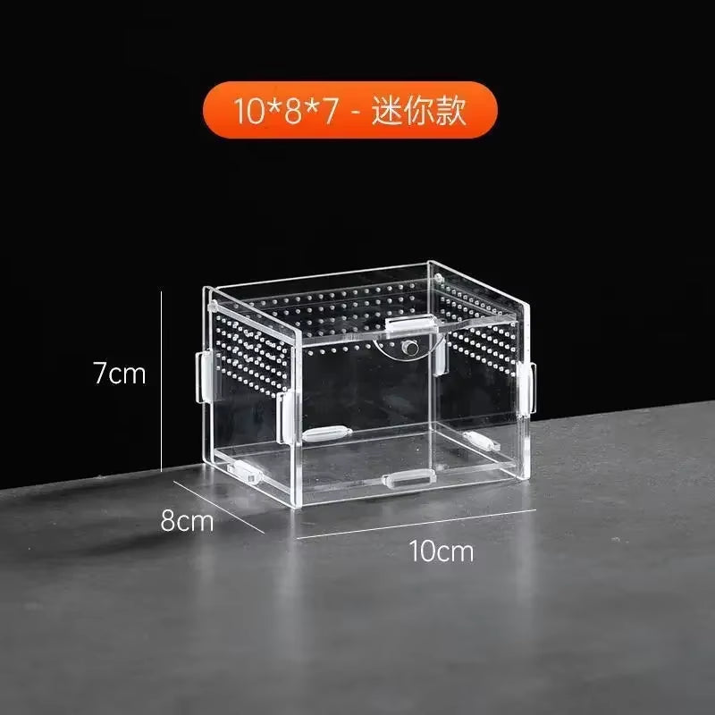 Reptile Acrylic Transparent Terrarium Breeding Box Turtle Cage Nano Arboreal Tarantula Enclosure Dearded Dragon Reptiles Habitat