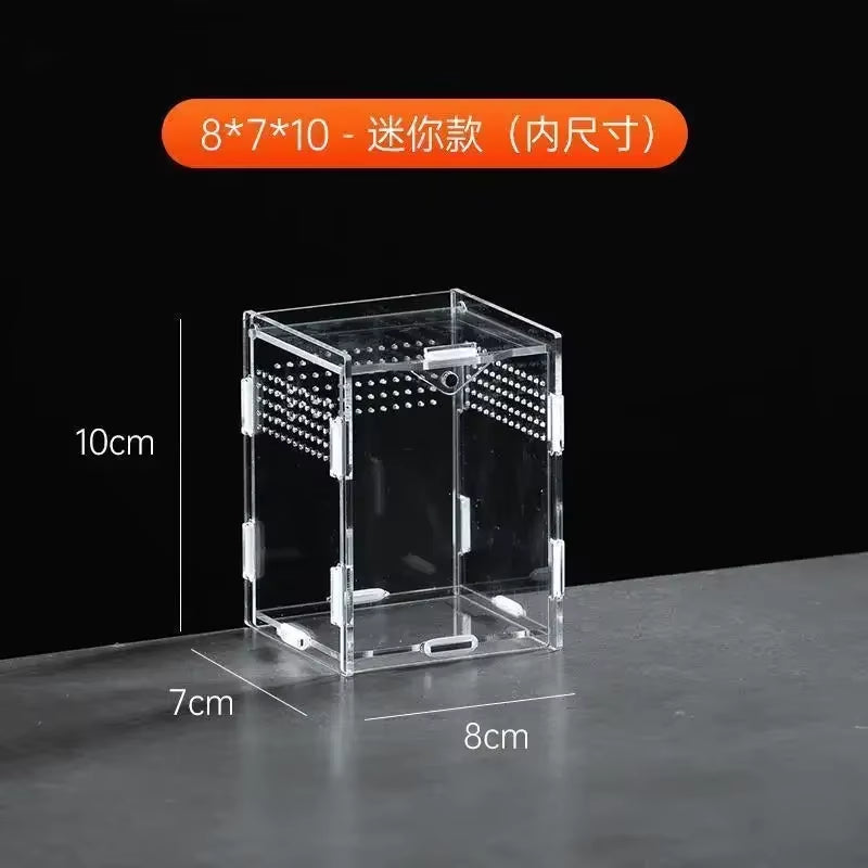 Reptile Acrylic Transparent Terrarium Breeding Box Turtle Cage Nano Arboreal Tarantula Enclosure Dearded Dragon Reptiles Habitat