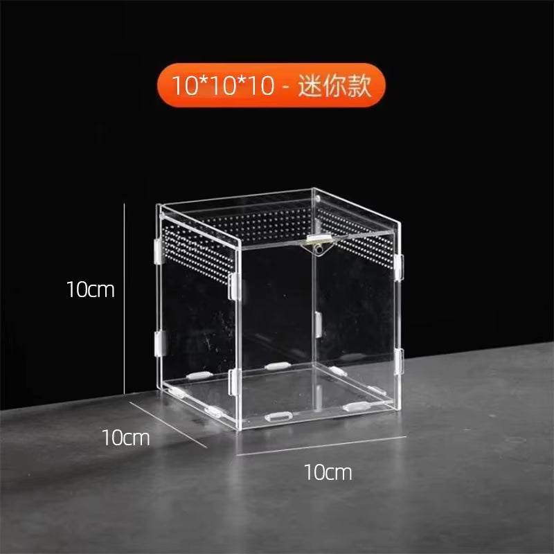 Reptile Acrylic Transparent Terrarium Breeding Box Turtle Cage Nano Arboreal Tarantula Enclosure Dearded Dragon Reptiles Habitat