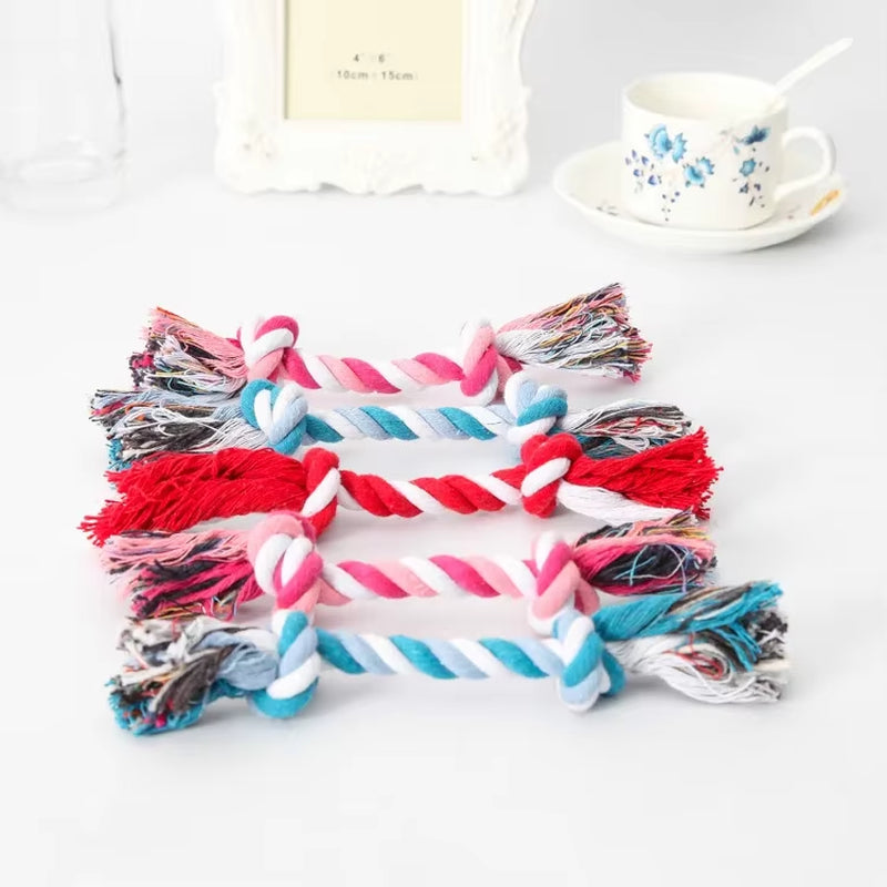 Dogs Toys Puppy Cotton Chew Rope Knot Toy Durable Braided Dog Toys Dog Cleaning Teeth Braided Bone Rope Juguetes Para Perro
