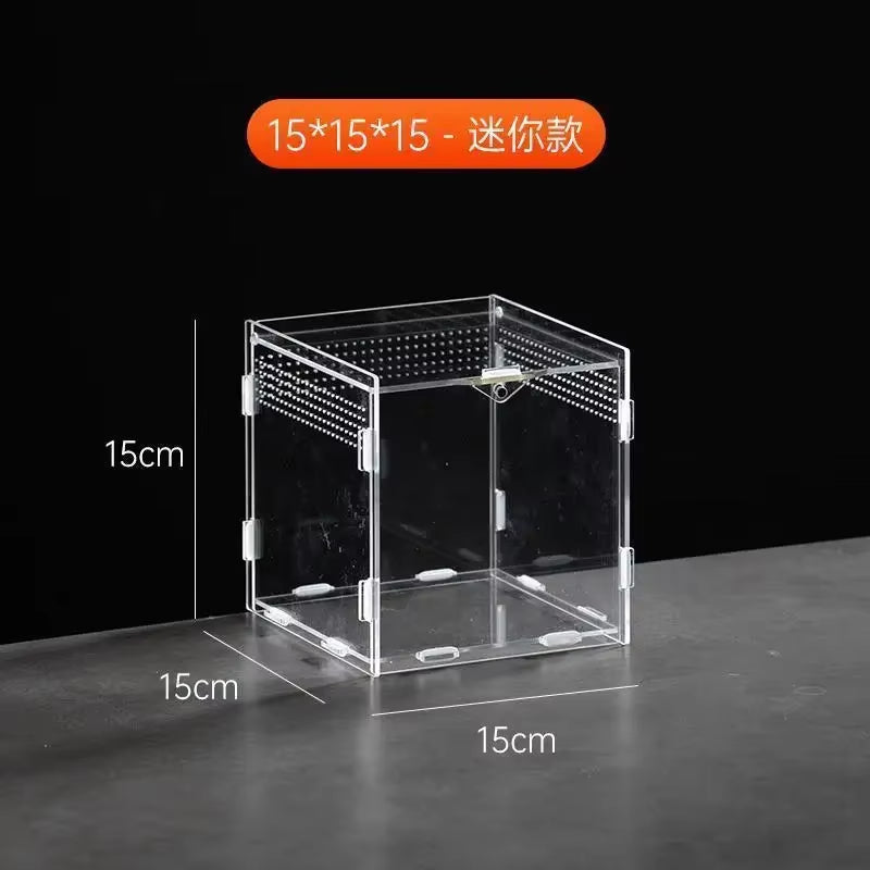 Reptile Acrylic Transparent Terrarium Breeding Box Turtle Cage Nano Arboreal Tarantula Enclosure Dearded Dragon Reptiles Habitat