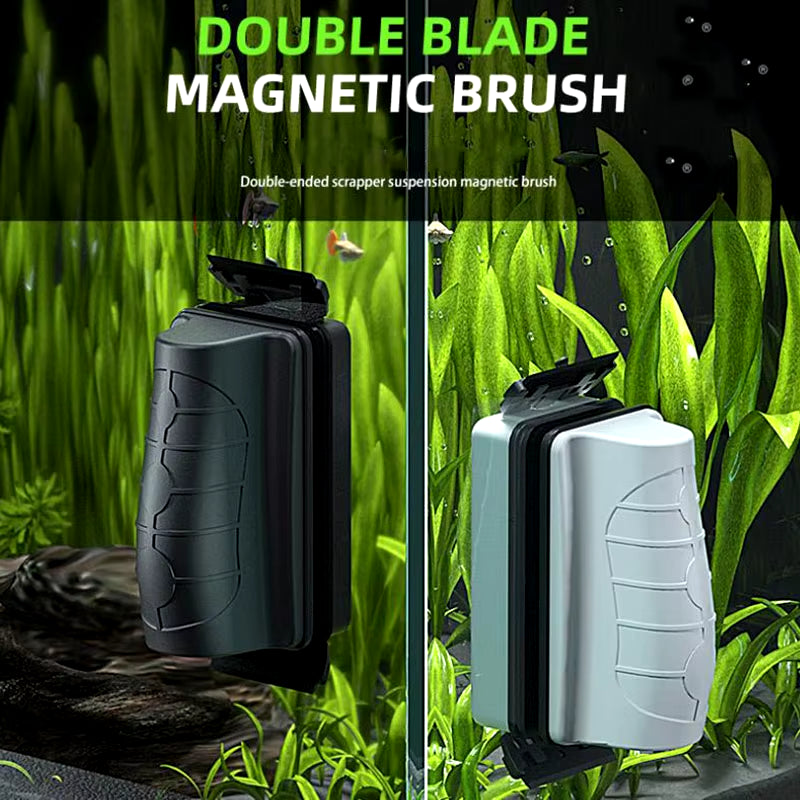 New Magnetic Aquarium Fish Tank Brushes Floating Clean Glass Window Algae Scraper Cleaner Brush Aquarium Accessories Two Blades
