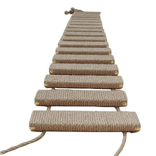 Toys Wall-Mounted Activity Cat Wood Sisal Scratcher Climber Furniture Cat Bridge Rope Steps Kitten Ladder Kitten Post Wall