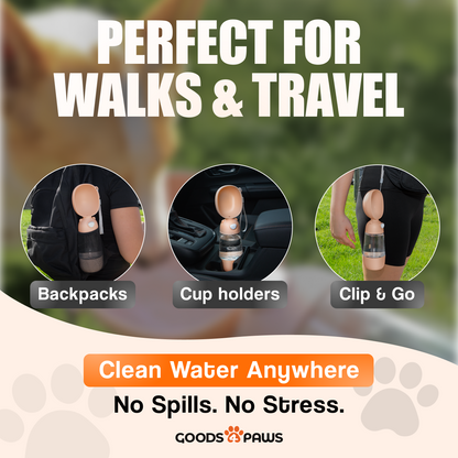 QuickSip Duo Dog Water Bottle 13 oz – Goods4Paws