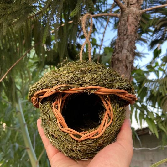 19 Style Birds Nest Bird Cage Natural Grass Egg Cage Bird House Outdoor Decorative Weaved Hanging Parrot Nest Houses Pet Bedroom