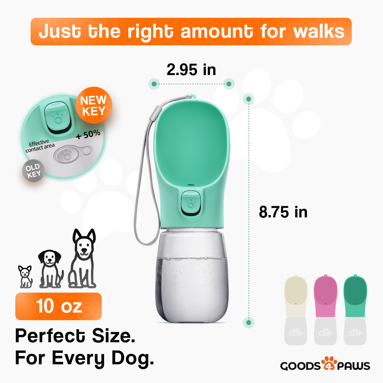 GoSip Dog Water Bottle 10 oz – Goods4Paws