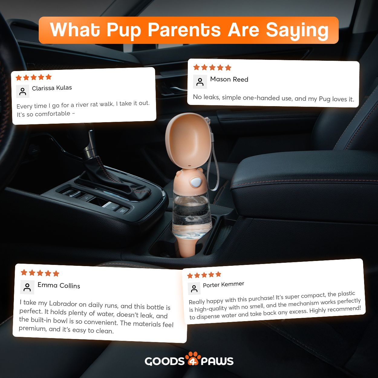 QuickSip Duo Dog Water Bottle 13 oz – Goods4Paws