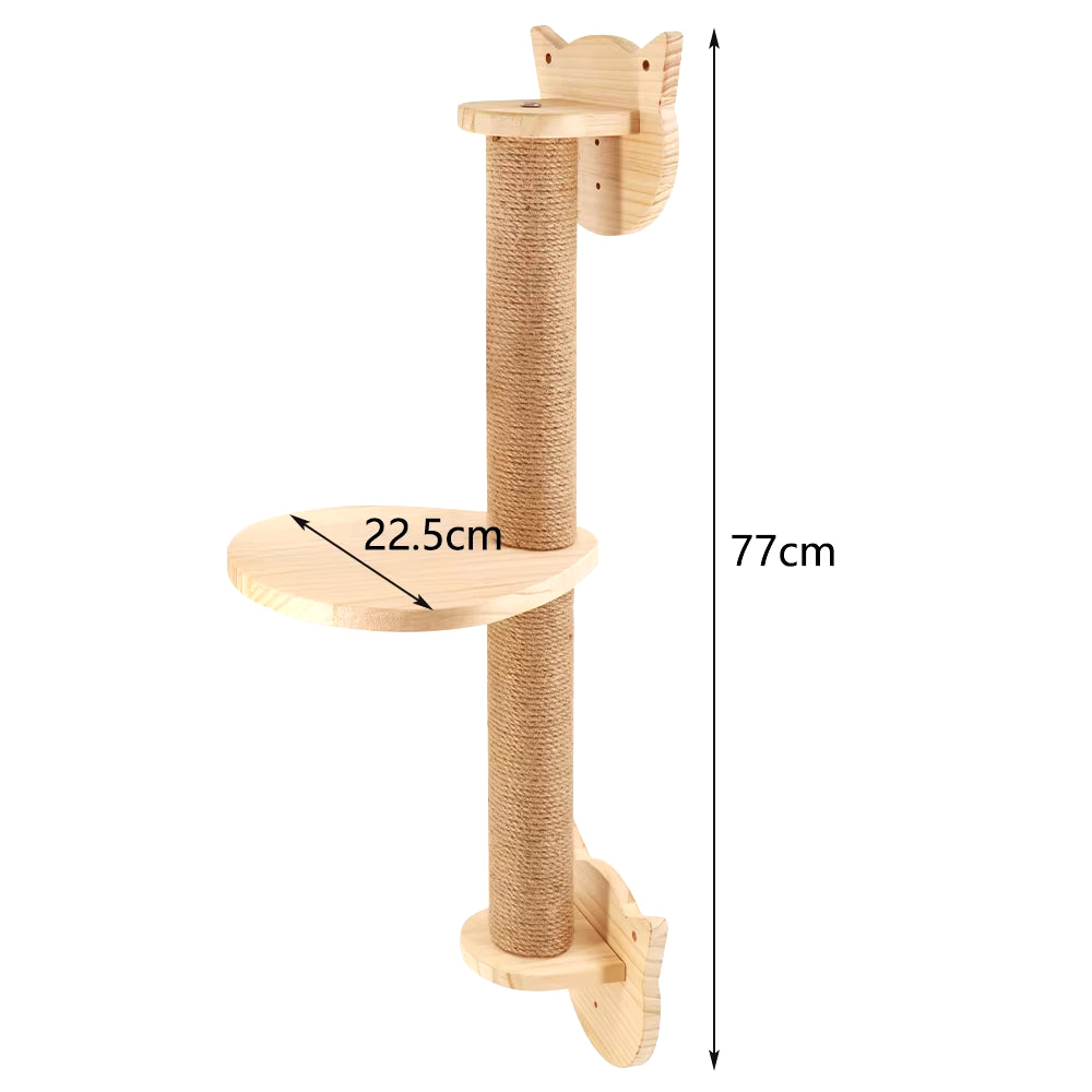 Cat Wall Furniture Climbing Shelf Wall Mounted Steps Stairway with Sisal Rope Scratching Grinding Claws Toy for Most Kitten Cats