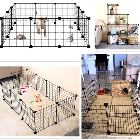 Large Indoor/Outdoor Multi-Door Folding Cat Cage Villa with Detachable Design