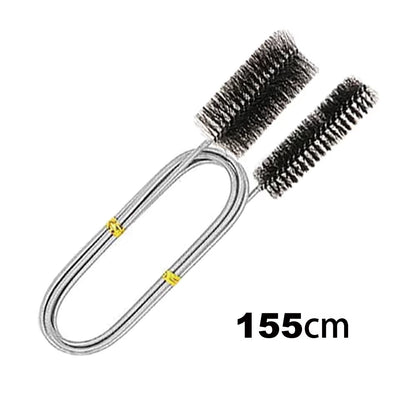 90/155/200CM Aquarium Cleaning Brush for Hose Air Tube Stainless Steel Flexible Double Ended Pipe Brush Fish Tank Accessories