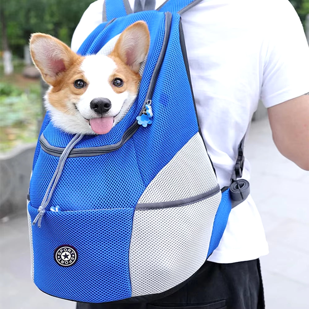 Dog Carrier Backbag Travel Breathable Pet Dogs Bag Carrying Outing Double Shoulder Pets Backpacking Carrier with Chihuahua Puppy