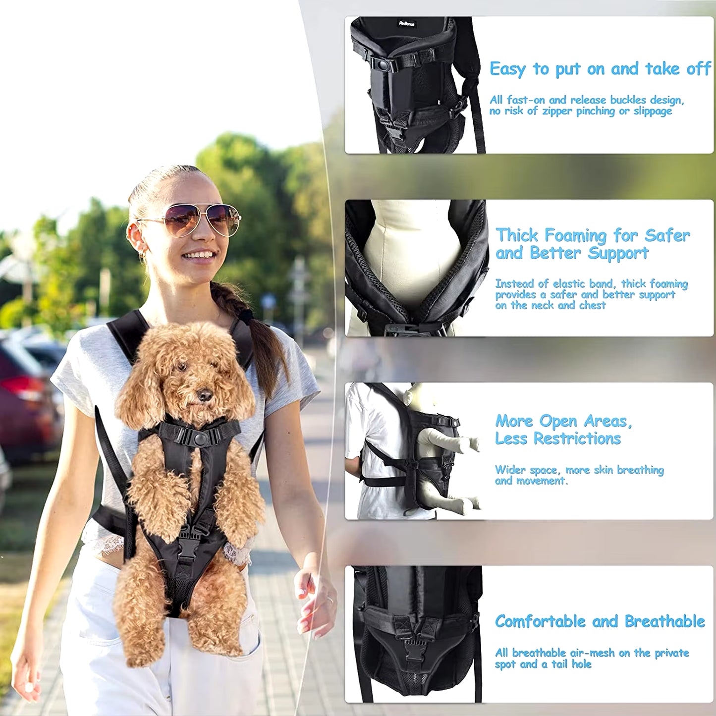 Pet Dog Carrier Bag Breathable Backpack for Dogs Cats Out Double Shoulder Portable Travel Backpack Outdoor Dog Cat Carrier Bag