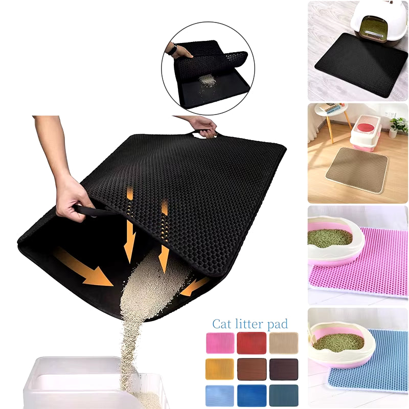 Double Layer EVA Cat Litter Pad Waterproof Non-Slip Sand Basin Filter Kitten Dog Washable Mattress Floor Mat Pet Clean Supplies