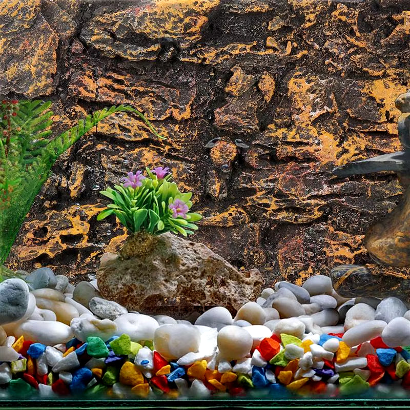 Background Tank Reptile Terrarium Aquarium 3D Decor Board Rock Stone Backgrounds Dragon Bearded Wall Snake Backdrop Enclosure