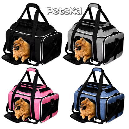 Petskd Top-Expandable Pet Carrier Major USA Airlines Approved Soft Small Dog Cat Carrier with Safety Zipper and Antiscratch Mesh