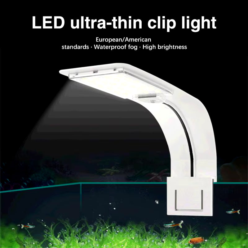 Super Slim LED Aquarium Light Lighting Plants Grow Light 5W/10W/15W Aquatic Plant Lighting Waterproof Clip-On Lamp for Fish Tank