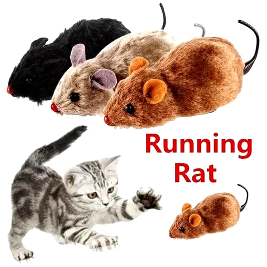 1Pc Funny Lifelike Plush Mouse Running Rat Toy for Cats Dogs Tail Mouse Pets Kids Random Color