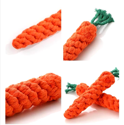 1Pc Pet Knot Toy for Dog and Cat Carrot Shape Dog Chew Toys Cotton Rope Toys for Indoor Dogs Cat Toys Dog Accessories