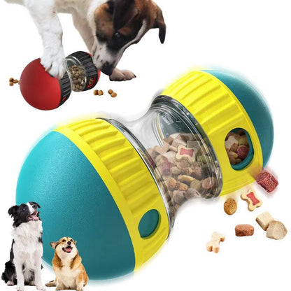 Dog Tumbler Leaky Food Ball Toy Elliptical Track Rolling Ball Slowly Feeding Protects Stomach Increase Intelligence Pet Supplies