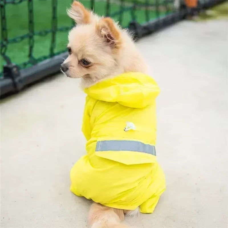 Small Dog Raincoat Reflective Pet Clothes Waterproof Dog Clothing Jumpsuit Jacket Yorkie Poodle Bichon Pomeranian Schnauzer Coat