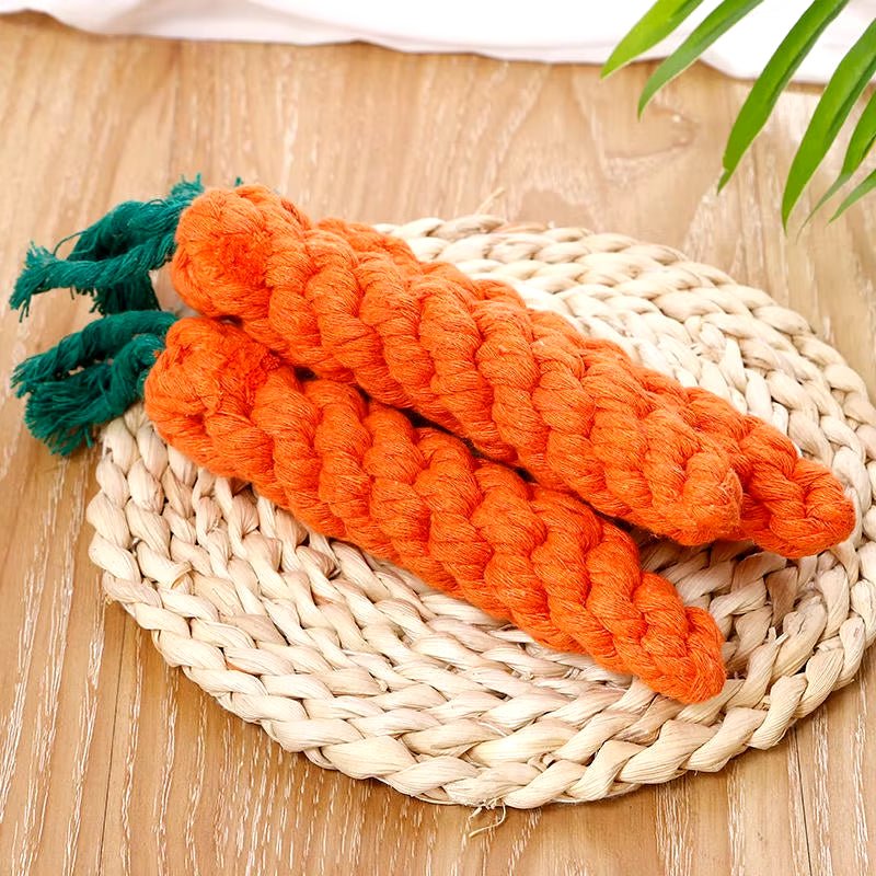 1Pc Pet Knot Toy for Dog and Cat Carrot Shape Dog Chew Toys Cotton Rope Toys for Indoor Dogs Cat Toys Dog Accessories