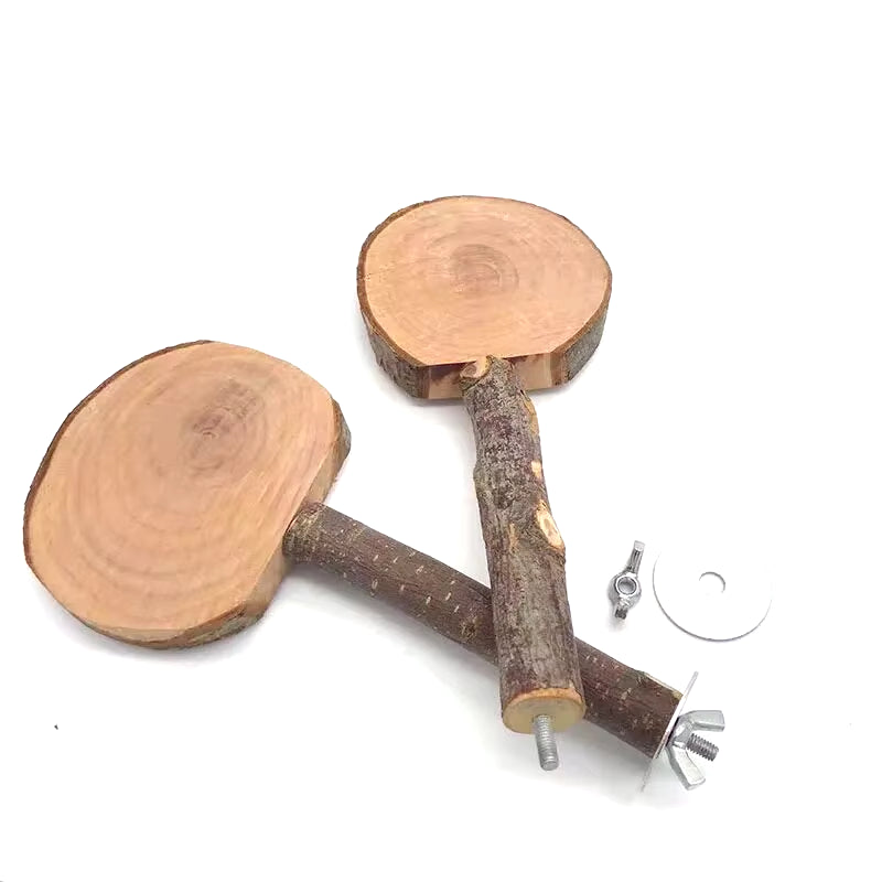 Natural Apple Tree Wood Pet Parrot Raw Wood Fork Tree Branch Stand Rack Squirrel Bird Hamster Branch Perches Chew Bite Toys