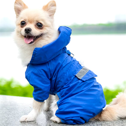 Pet Dog Raincoat Outdoor Puppy Pet Rainwear Reflective Hooded Waterproof Jacket Clothes for Dogs Cats Apparel Clothes Supplies