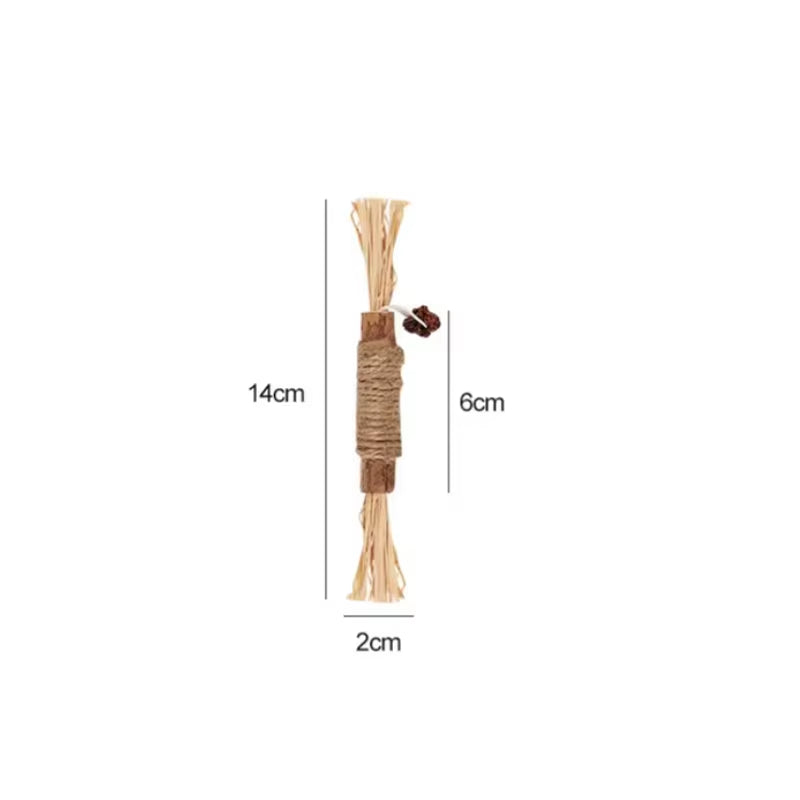 1 Pc Cat Toys Silvervine Chew Stick Polygonum Kitty Raffia Grass Pet Supplies Cleaning Teeth Stick Pet Bite Cat Toy Hemp Rope