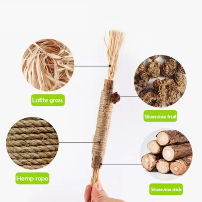 1 Pc Cat Toys Silvervine Chew Stick Polygonum Kitty Raffia Grass Pet Supplies Cleaning Teeth Stick Pet Bite Cat Toy Hemp Rope