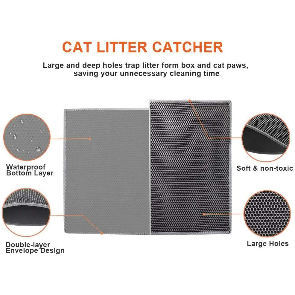 Double Layer EVA Cat Litter Pad Waterproof Non-Slip Sand Basin Filter Kitten Dog Washable Mattress Floor Mat Pet Clean Supplies