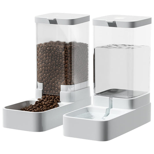 Automatic Water Dispenser & Gravity Feeder — Food Storage Container for Pets