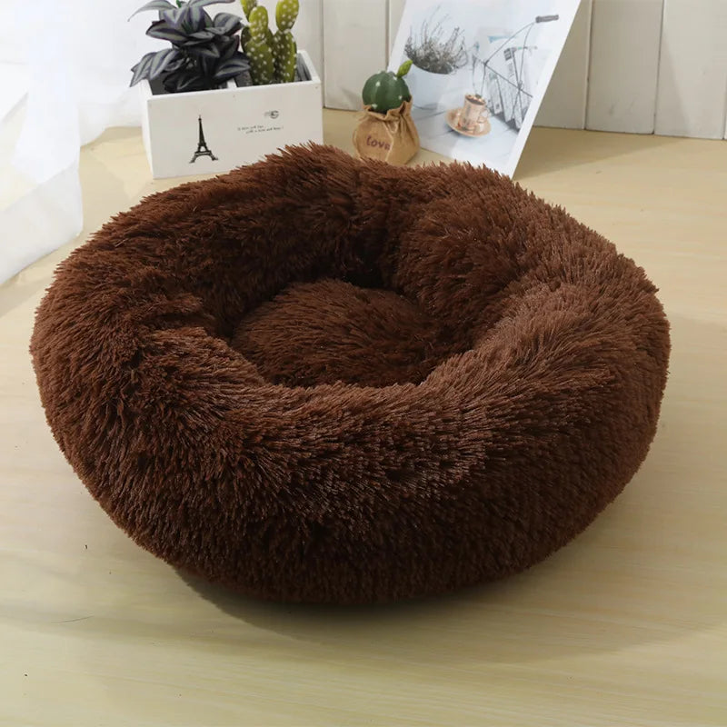 Home Plush Pet Nest Winter Cat Nest Dog Nest Warm Detachable and Washable round Cat Nest Pet Bed Seasonal Universal Decoration