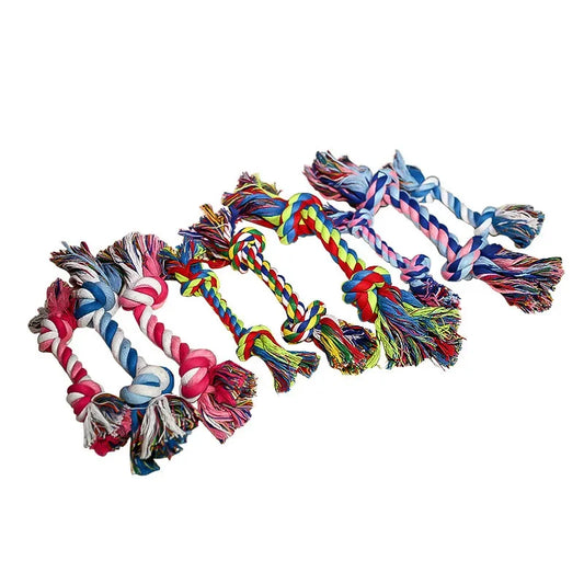 Dogs Toys Puppy Cotton Chew Rope Knot Toy Durable Braided Dog Toys Dog Cleaning Teeth Braided Bone Rope Juguetes Para Perro