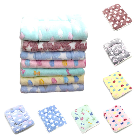 Thickened Pet Soft Fleece Pad Pet Blanket Bed Mat for Puppy Dog Cat Sofa Cushion Keep Warm Sleeping Cover Cushion Home Rug Kot