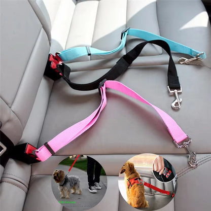 Adjustable Pet Cat Dog Car Seat Belt Pet Seat Vehicle Dog Harness Lead Clip Safety Lever Traction Dog Collars Dogs Accessoires