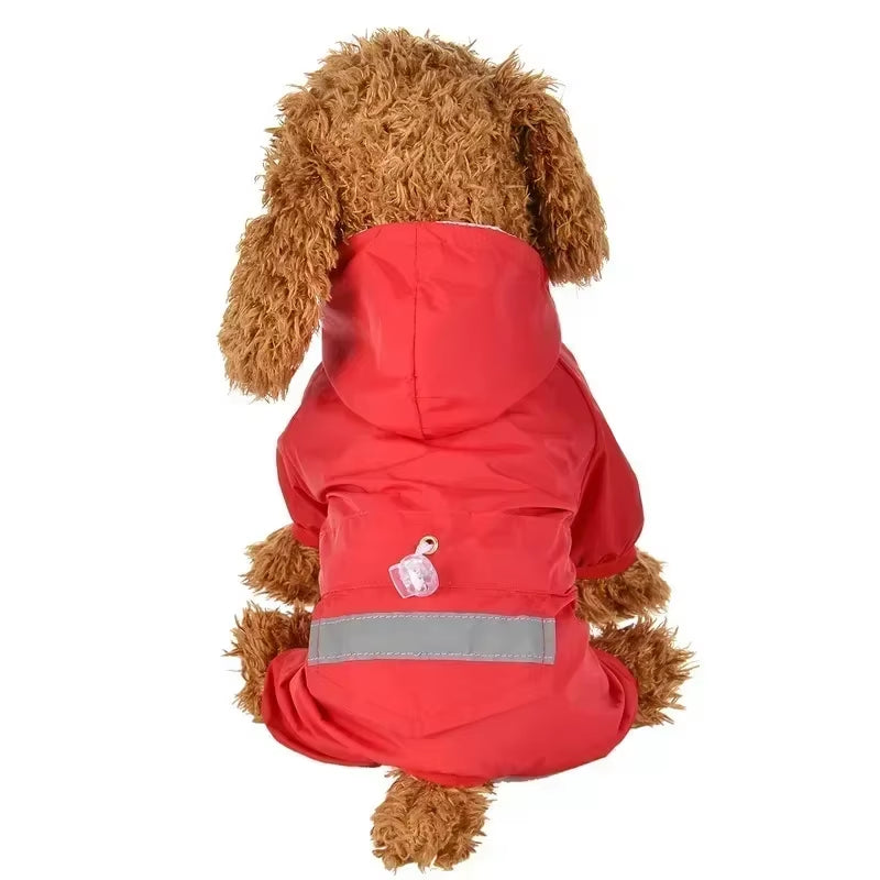 Small Dog Raincoat Reflective Pet Clothes Waterproof Dog Clothing Jumpsuit Jacket Yorkie Poodle Bichon Pomeranian Schnauzer Coat