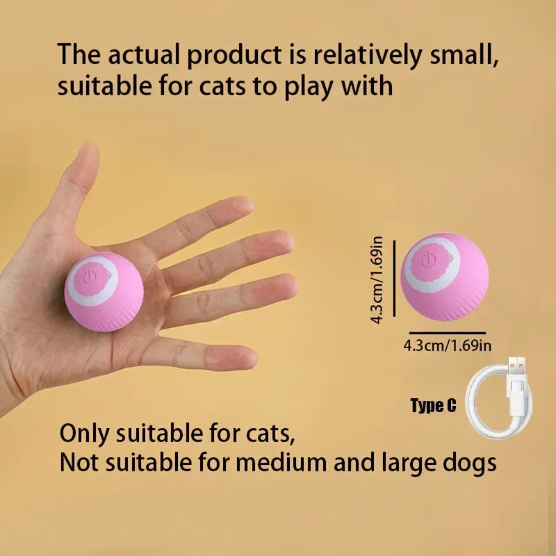 Electric Cat Ball Toys Automatic Rolling Ball Faux Tail Rechargeable Smart Pet Interactive Toy Dog Cat Training Imitate Mouse