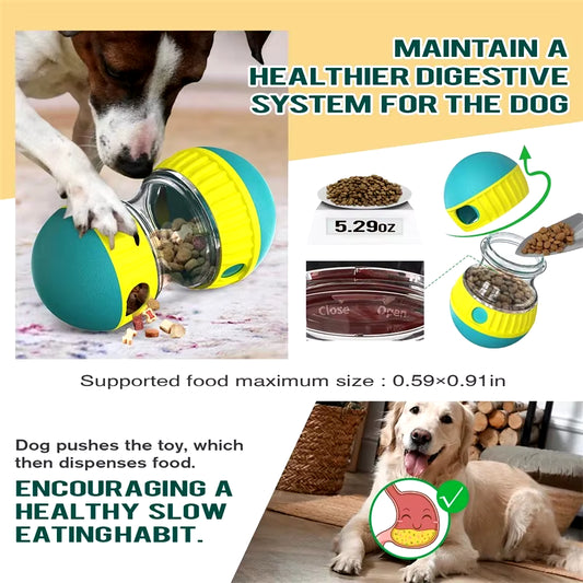 Dog Tumbler Leaky Food Ball Toy Elliptical Track Rolling Ball Slowly Feeding Protects Stomach Increase Intelligence Pet Supplies