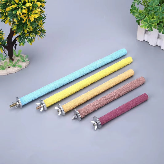 Colorful Parrot Standing Stick Non-Toxic Bird Claw Stick Eco-Friendly Creative Reusable Durable Funny Portable Cage Decoration