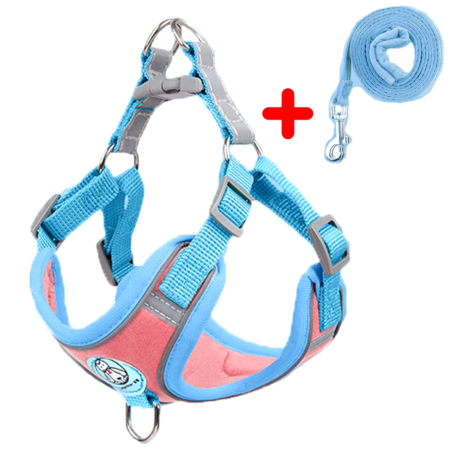 Pet Dog Harness No Pull Breathable Reflective Dog Harness and Leash Set Adjustable Harness Dog for Kitten Puppy Pet Accessories