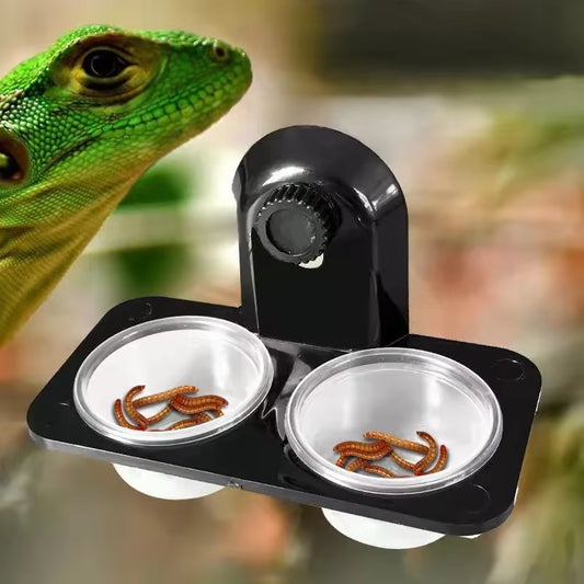 Crested Gecko Feeding Ledge Reptile Water and Food Dish for Lizard Lguana Chameleon or Other Small Pet Ledge Accessories Supplie