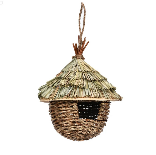 Bird Nest – Natural Grass Weaved Hanging Bird Cage for Parrots and Outdoor Decoration