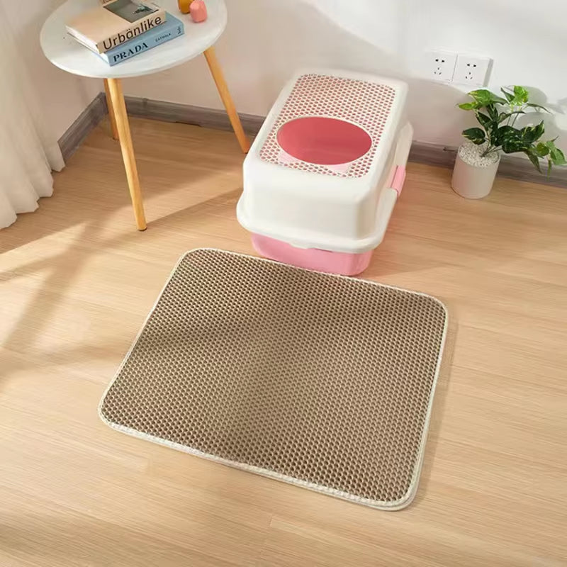 Double Layer EVA Cat Litter Pad Waterproof Non-Slip Sand Basin Filter Kitten Dog Washable Mattress Floor Mat Pet Clean Supplies