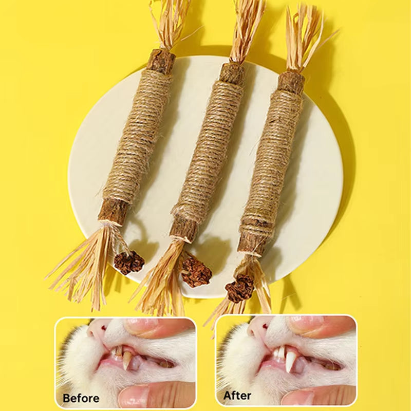 1 Pc Cat Toys Silvervine Chew Stick Polygonum Kitty Raffia Grass Pet Supplies Cleaning Teeth Stick Pet Bite Cat Toy Hemp Rope