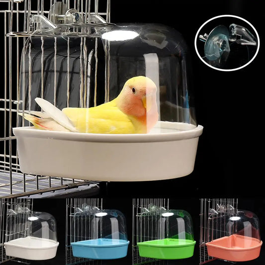 Hanging Bird Bath Is Waterproof Wear-Resistant and Easy to Clean Cage-Style External Bath for Birds Such as Parrots and Myn