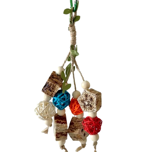 Bird Toys Colorful Hanging Chew Parrot Toys Parakeet Puzzle Training Relief Bite String Cage Decorative Bird Accessories