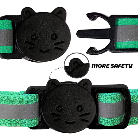 Personalized ID Tag Reflective Cat Safety Buckle Collar Adjustable Custom Safety Breakaway Small Dog Necklace