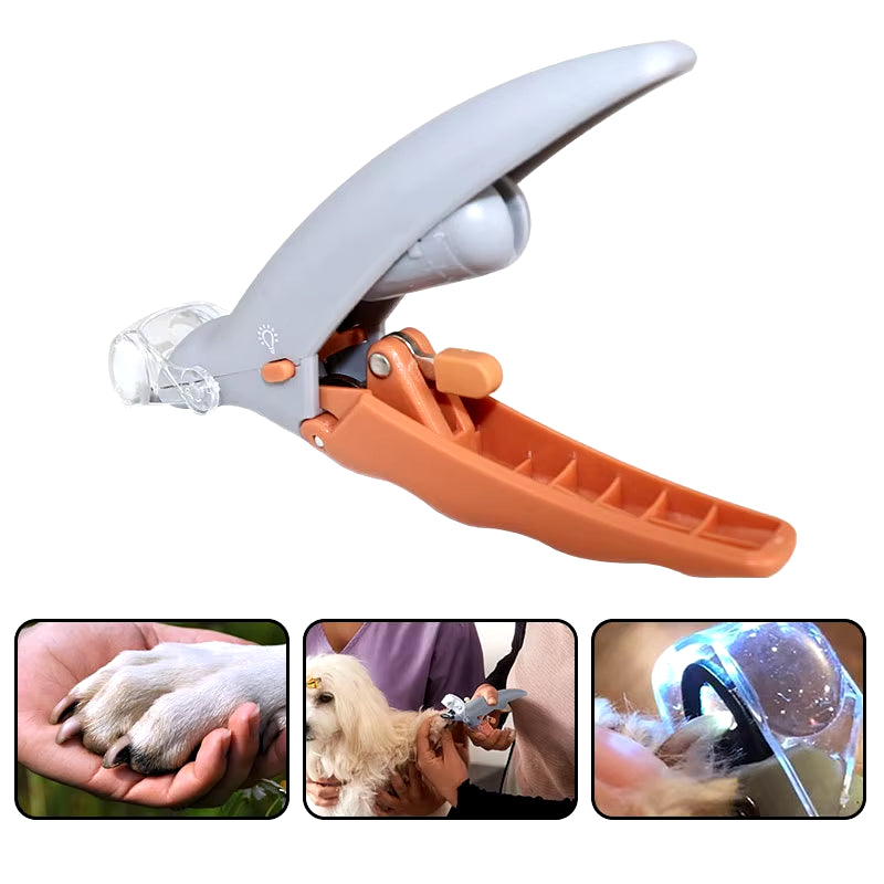 Household Pet Products Splash Proof Cat and Dog Nail Clipper LED Lamp Magnifying Glass anti Cutting Blood Line Pet Nail Clipper